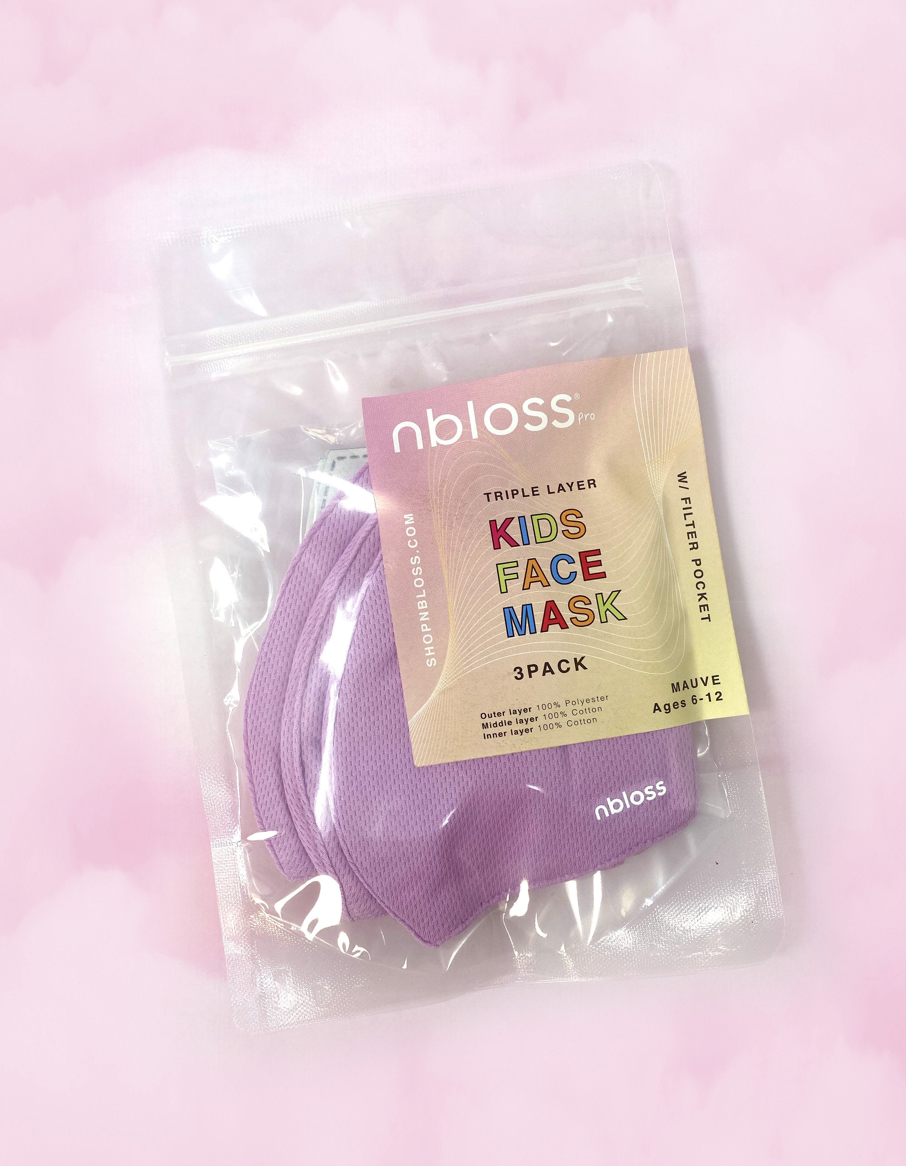 Kids! Mauve 3-Pack Daily Face Mask - NBLOSS